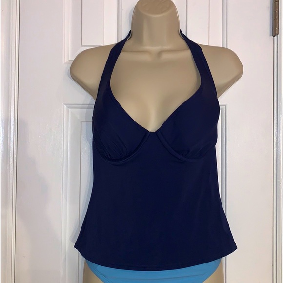 Victoria's Secret Other - Victorias secret navy blue halter top bathing suit (top only) size 36DD